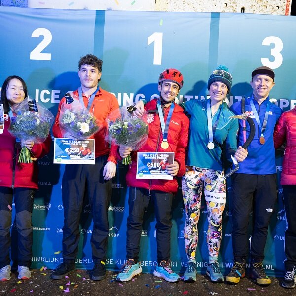 Podium UIAA Ice Climbing Continental Open Utrecht 2023