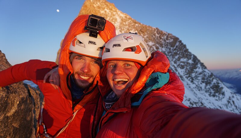 Line van de Berg op de top van een berg