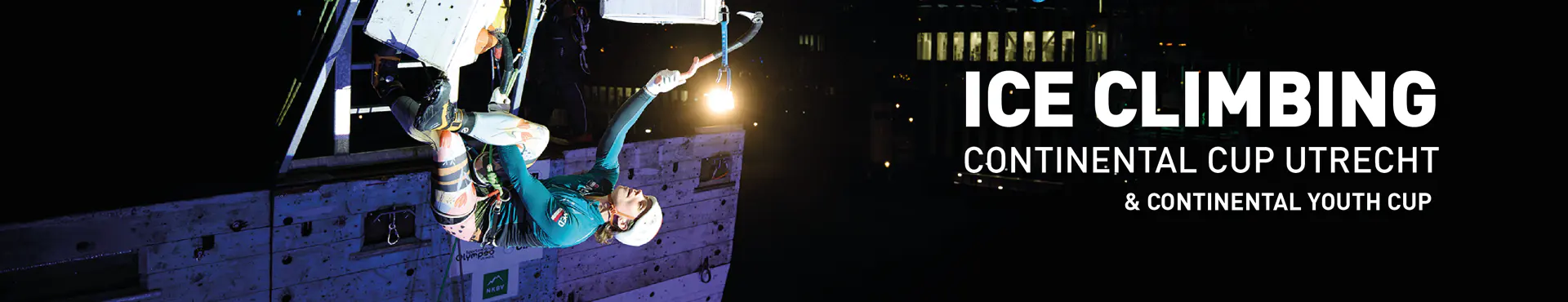 Marianne van der Steen klimt in de finale van de continental cup in Utrecht
